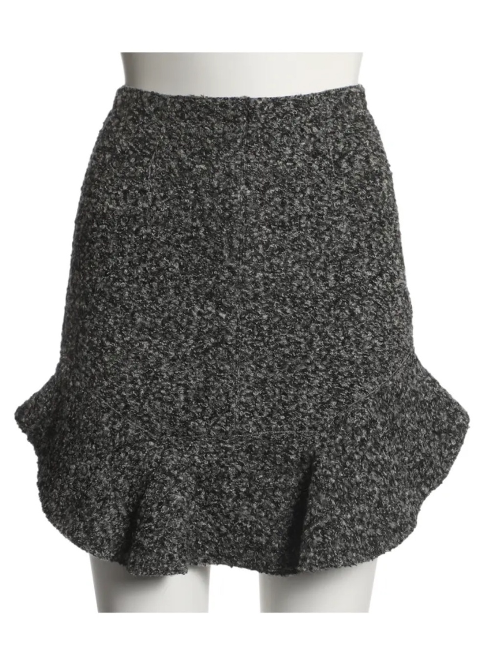 Isabel Marant Wool Blend Boucle Ruffle Hem Mini Skirt